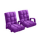 Foldable Cushion Floor Lazy Recliner Chair With Armrest Purple