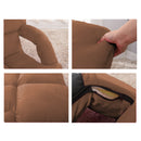 Foldable Cushion Adjustable Recliner Chair With Armrest Coffee