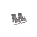 2 Pcs Reclining Outdoor Sun Lounge Folding Camping Beige