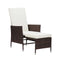 Reclining Garden Chair With Cushions Poly Rattan Brown