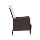 Reclining Garden Chair With Cushions Poly Rattan Brown
