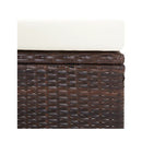 Reclining Garden Chair With Cushions Poly Rattan Brown
