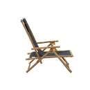 Reclining Relaxing Chair Dark Grey Bamboo And Fabric