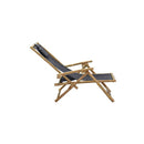 Reclining Relaxing Chair Dark Grey Bamboo And Fabric