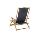 Reclining Relaxing Chair Dark Grey Bamboo And Fabric