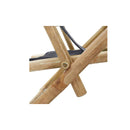 Reclining Relaxing Chair Dark Grey Bamboo And Fabric