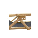 Reclining Relaxing Chair Dark Grey Bamboo And Fabric