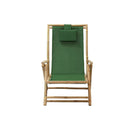 Reclining Relaxing Chair Green Bamboo And Fabric