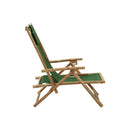 Reclining Relaxing Chair Green Bamboo And Fabric