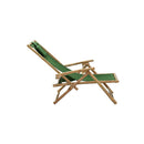 Reclining Relaxing Chair Green Bamboo And Fabric