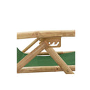 Reclining Relaxing Chair Green Bamboo And Fabric