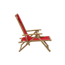 Reclining Relaxing Chair Red Bamboo And Fabric