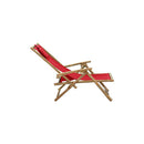Reclining Relaxing Chair Red Bamboo And Fabric
