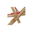 Reclining Relaxing Chair Red Bamboo And Fabric