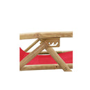 Reclining Relaxing Chair Red Bamboo And Fabric