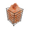 Rectangle Iron Basket Himalayan Pink Salt Lamp Rock Crystal Bulb