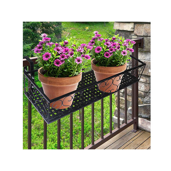 Rectangle Plant Holder Stand Hanging Pot Basket Garden Wall Rack Shelf