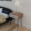 Rectangular Bedside Cabinet With 1 Drawer - Brown