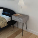 Rectangular Bedside Cabinet With 1 Drawer - Grey