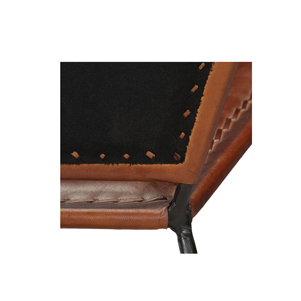 Relaxing Chair Real Leather Brown