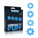 Set Of 4 Lumino Play Penis Rings Glow In The Dark Blue