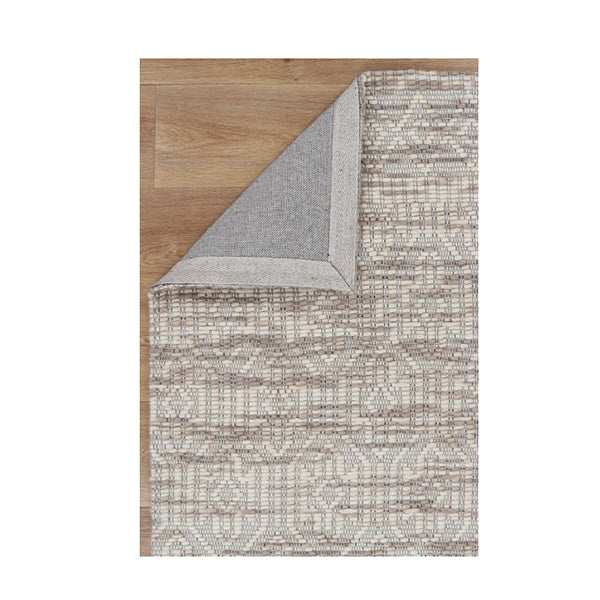 Rio Geometric Beige Wool Rug