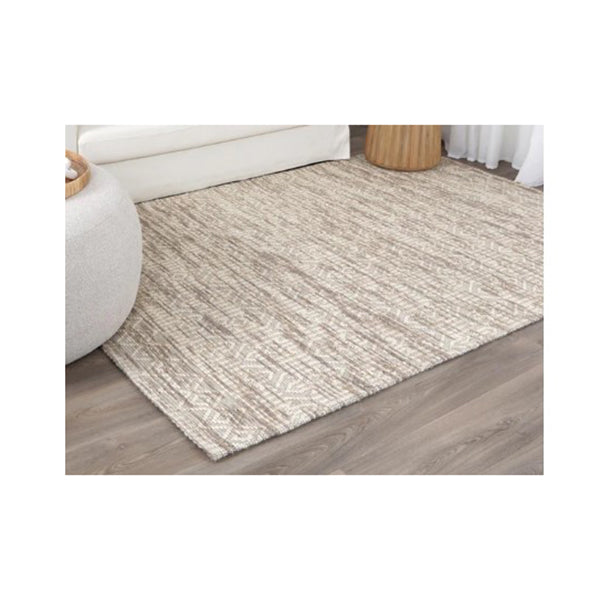 Rio Geometric Beige Wool Rug