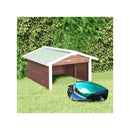 Robotic Lawn Mower Garage 72 X 87 X 50 Cm Mocca And White Firwood