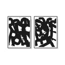 Rock N Roll Set Of 2 Black Frame Canvas Wall Art