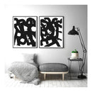 Rock N Roll Set Of 2 Black Frame Canvas Wall Art