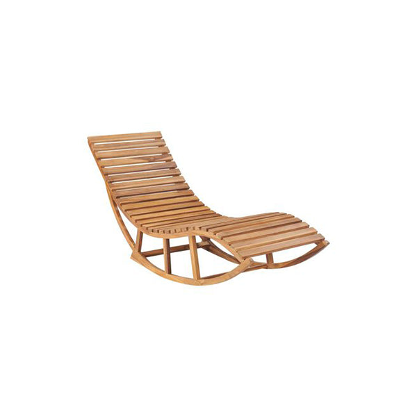 Rocking Sun Lounger With Cushion Solid Teak Wood
