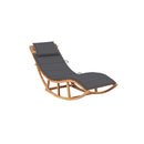Rocking Sun Lounger with Cushion Solid Teak Wood
