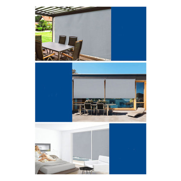 Outdoor Blind Window Privacy Screen Roll Down Awning Canopy Grey