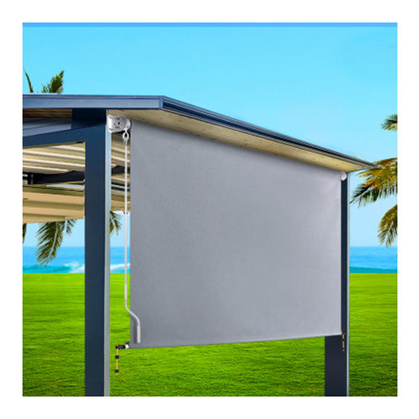 Outdoor Blind Window Privacy Screen Roll Down Awning Canopy Grey