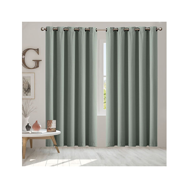 2 Pcs Room Darkening Blockout Curtains Panels 3 Layers Eyelet