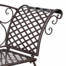 Rose-Patterned Garden Chaise Lounge - Brown