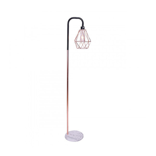 Rose Gold Floor Lamp With Geometric Shade