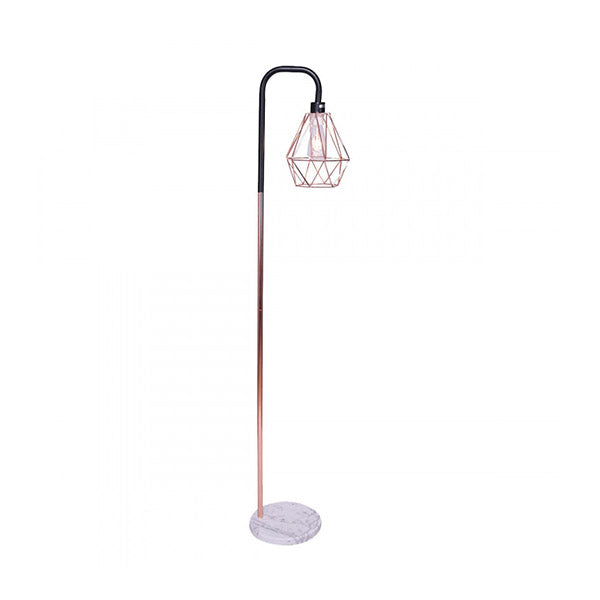 Rose Gold Floor Lamp With Geometric Shade