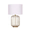 Rose Gold Table Lamp With Linen Drum Shade