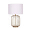 Rose Gold Table Lamp With Linen Drum Shade