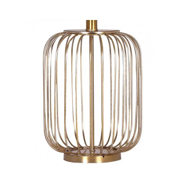Rose Gold Table Lamp With Linen Drum Shade