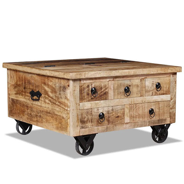 Rough Mango Wood Coffee Table 70x70x40cm