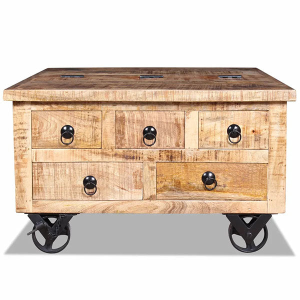Rough Mango Wood Coffee Table 70x70x40cm