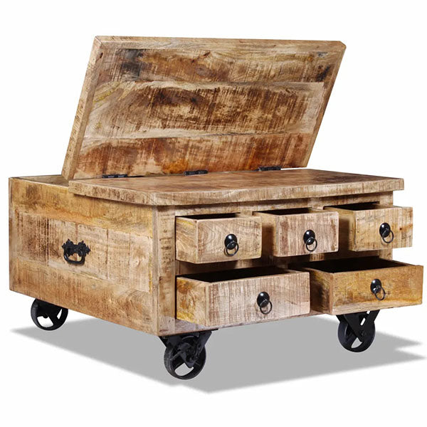 Rough Mango Wood Coffee Table 70x70x40cm