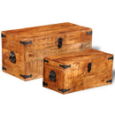 Rough Mango Wood Storage Chest (Set Of 2)