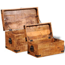 Rough Mango Wood Storage Chest (Set Of 2)