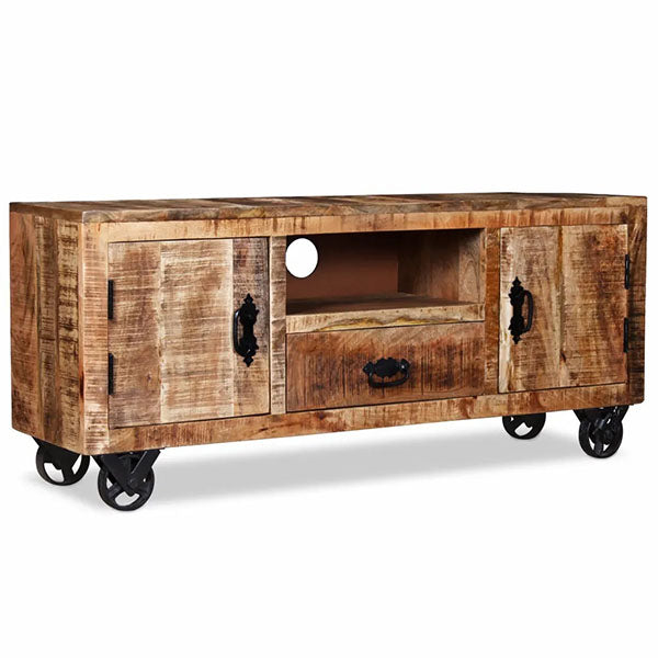 Rough Mango Wood TV Cabinet 110x30x50cm