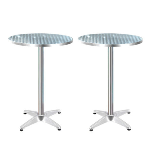 Round Bar Table Adjustable Aluminum Cafe