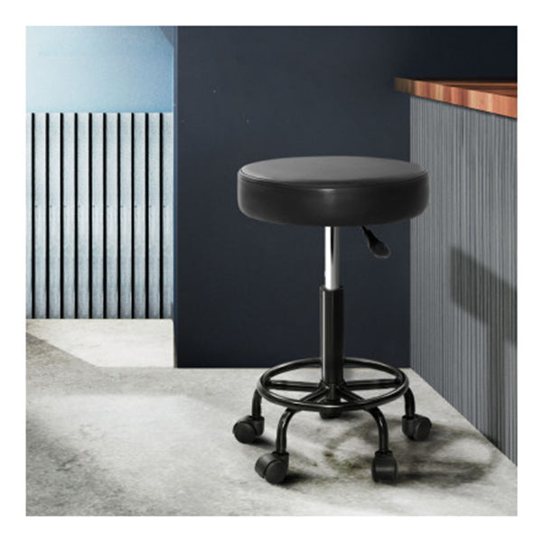 2X Salon Stool Swivel Round Barber Bar Stools Hydraulic Lift Black