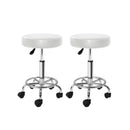 2X Salon Stool Round Swivel Barber Bar Stools Hydraulic Lift Chrome